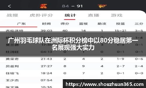 广州羽毛球队在洲际杯积分榜中以80分稳居第一名展现强大实力